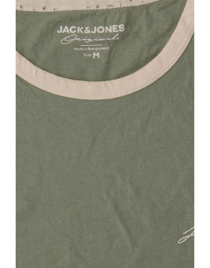 JACK & JONES Mens T-Shirt Top Medium Green Cotton Vintage Jack & Jones and Second-Hand Jack & Jones from Messina Hembry 