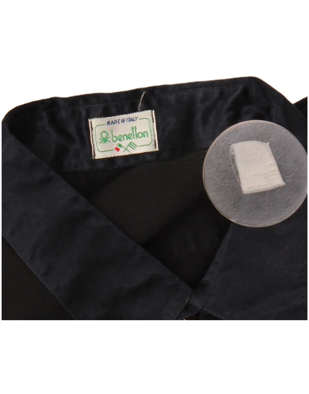 Benetton Chemise Homme Large Noir Coton