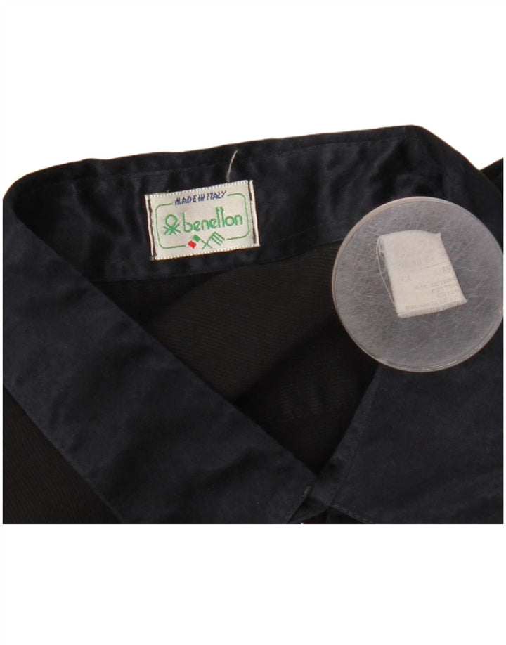Benetton Chemise Homme Large Noir Coton