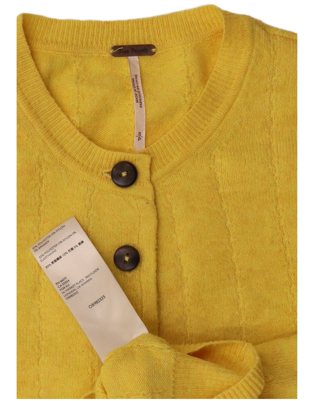 PEPE Jeans Cardigan court pour femme UK 10 Petit Jaune Polyester