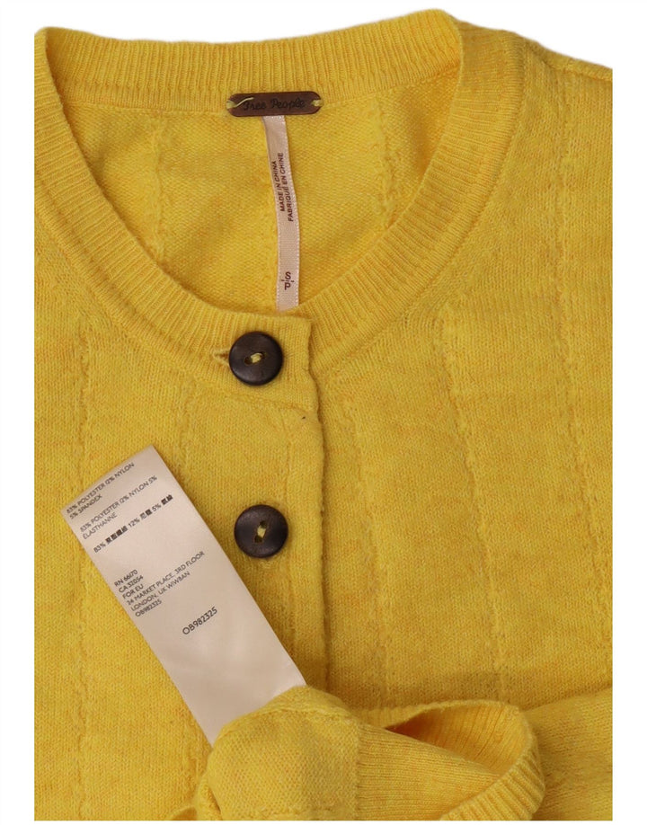 PEPE Jeans Cardigan court pour femme UK 10 Petit Jaune Polyester