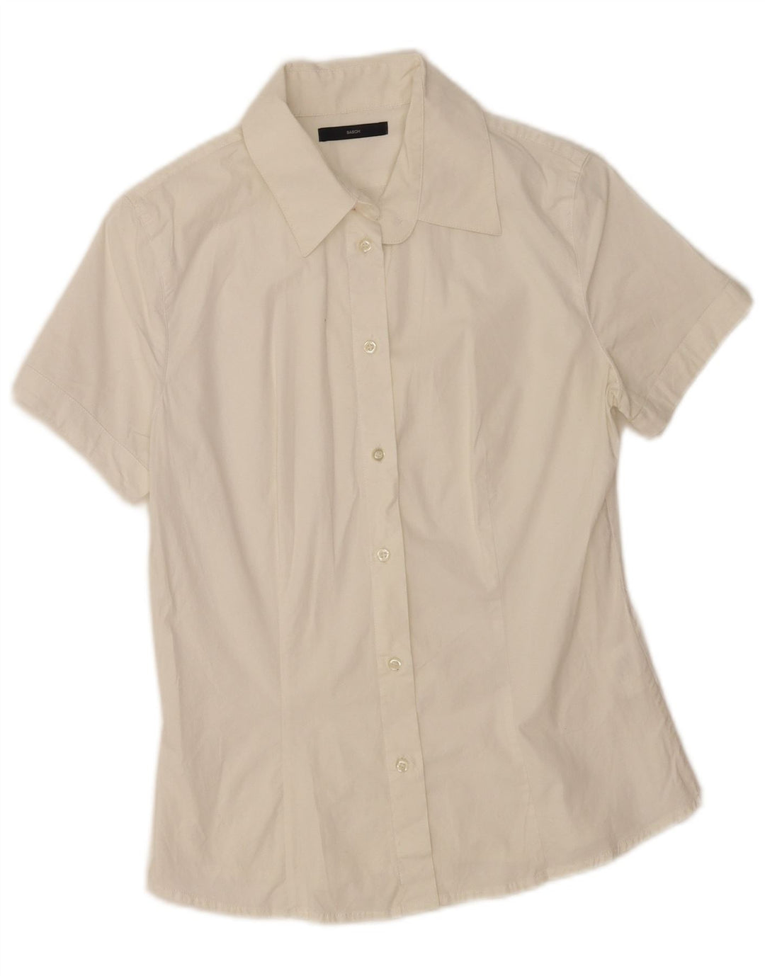 Sasch Chemise à manches courtes pour femme UK 14 Large Blanc Coton