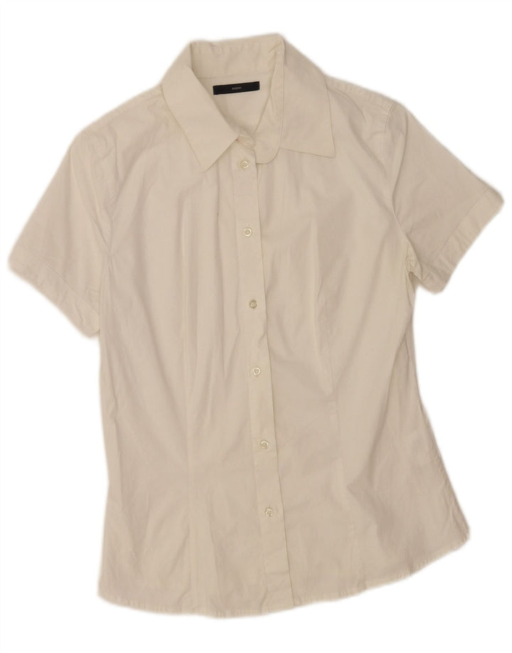 Sasch Chemise à manches courtes pour femme UK 14 Large Blanc Coton