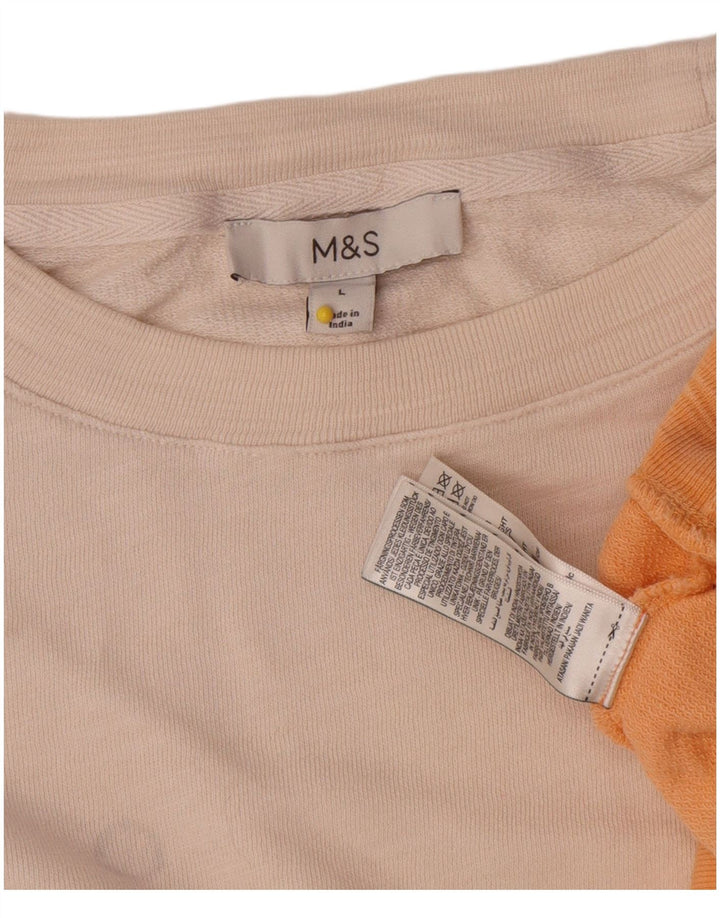 Marks & Spencer Sweat-shirt pour femme UK 16 Large Beige Tie Dye