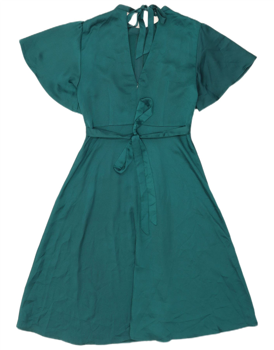 Oasis Robe trapèze pour femme UK 42 en polyester vert moyen