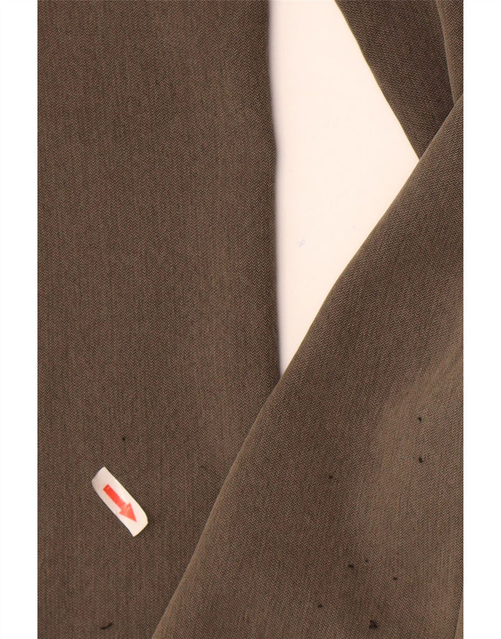Marks & Spencer Pantalon de costume droit pour homme W34 L29 Marron à chevrons