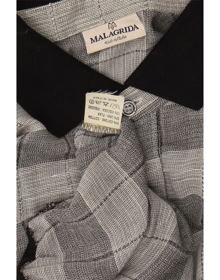 MALAGRIDA Chemise à Manches Courtes Homme XL Gris Carreaux Coton