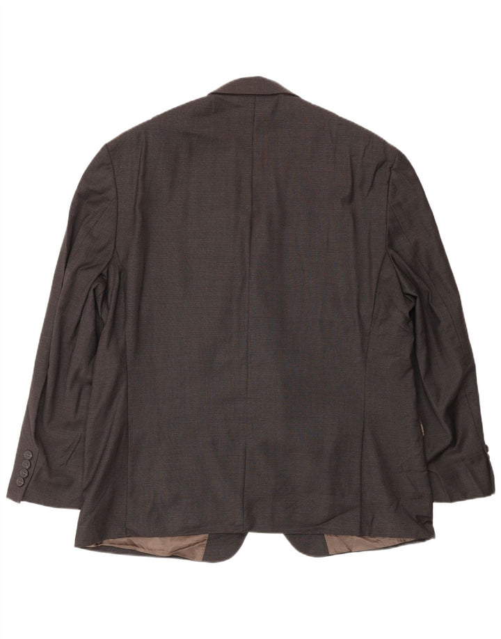 Calvin Klein Veste blazer à 2 boutons pour homme UK 44 2XL en laine pied-de-poule marron