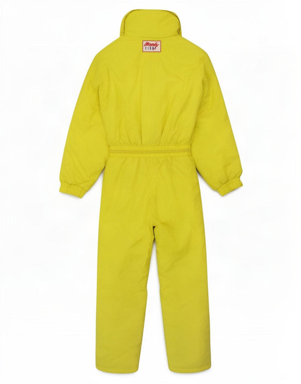 vintage Mens Graphic Ski Combinaison UK 38 Moyen Jaune Polyamide