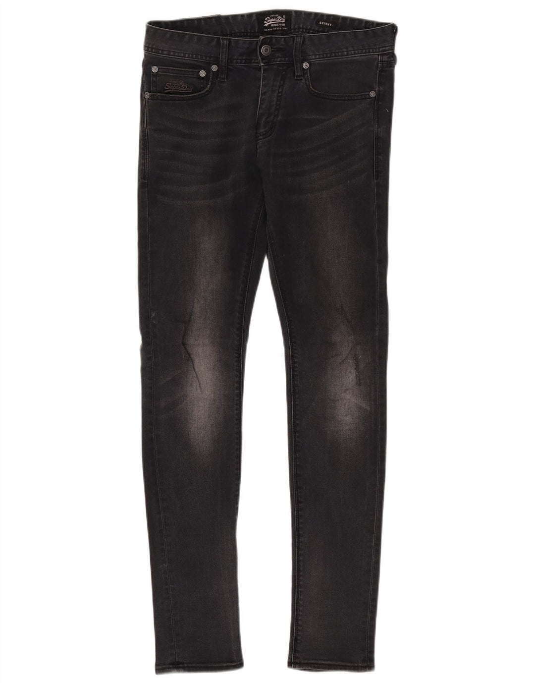 Superdry Jean skinny effet vieilli W30 L32 en coton noir pour femme