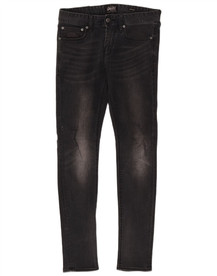 Superdry Jean skinny effet vieilli W30 L32 en coton noir pour femme
