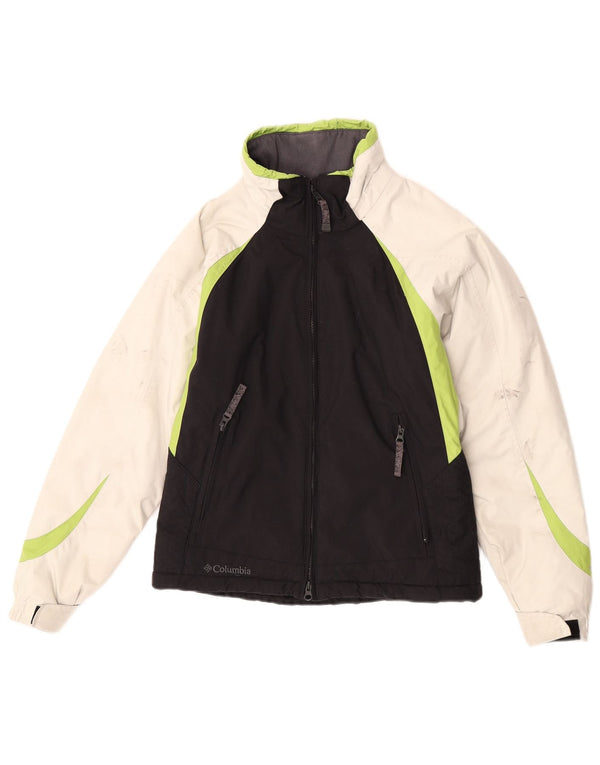 Columbia Veste de ski surdimensionnée pour femme UK 10 Small Noir Colorblock Nylon