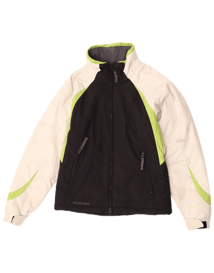 Columbia Veste de ski surdimensionnée pour femme UK 10 Small Noir Colorblock Nylon