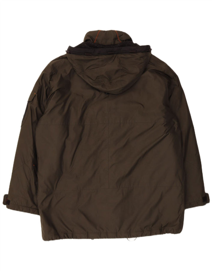 Bugatti Veste coupe-vent à capuche pour homme UK 42 XL Kaki Polyester