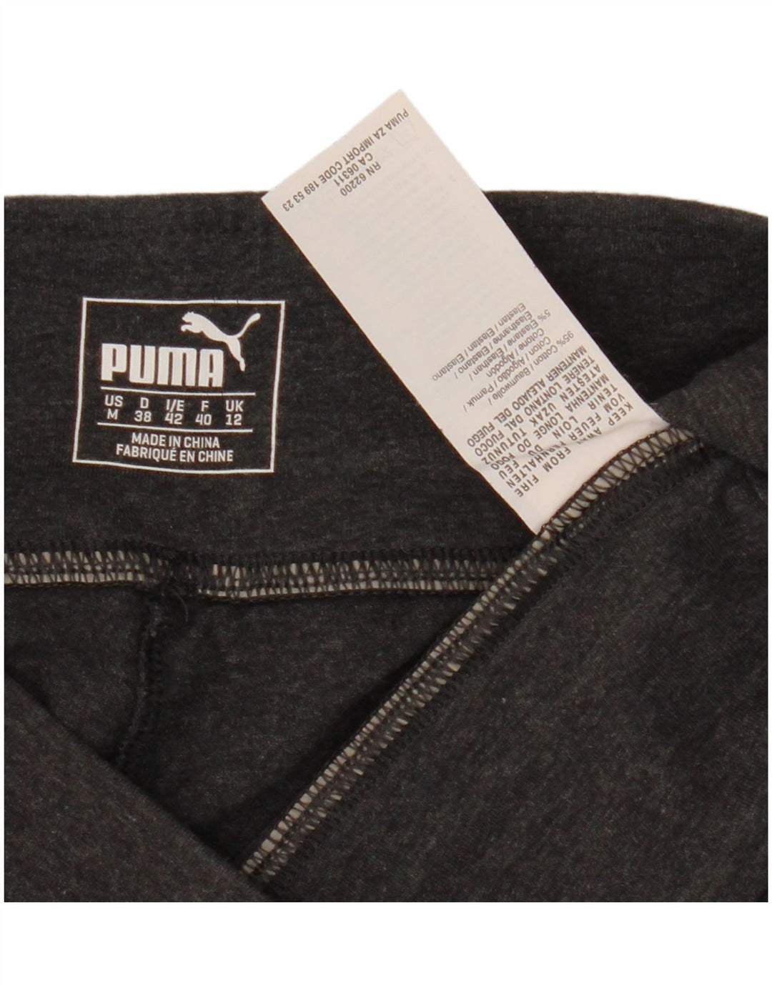 Puma Legging Capri Femme UK 12 Gris Moyen Coton