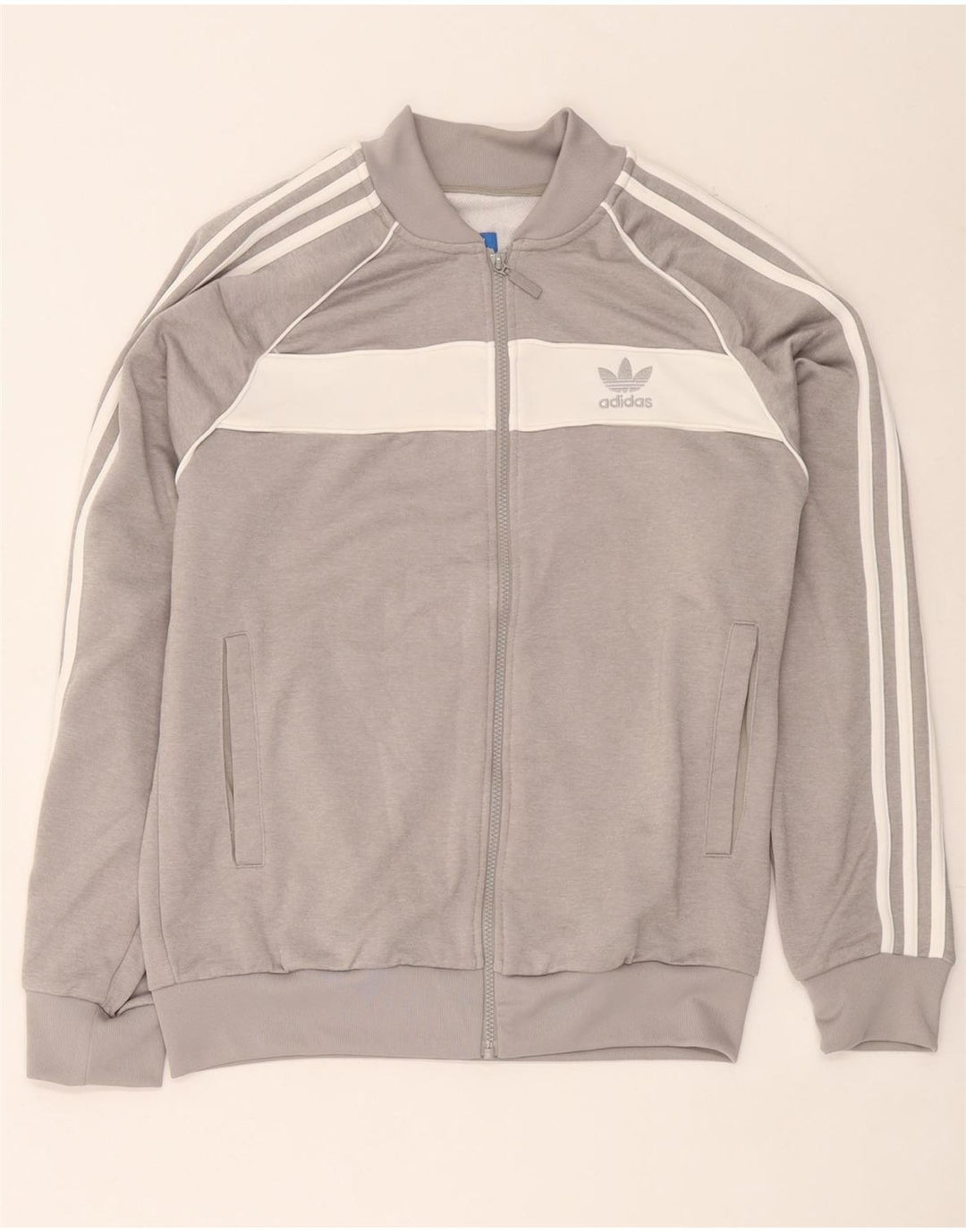 Adidas Veste de survêtement pour homme Large Gris Colorblock Polyester