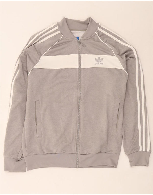 Adidas Veste de survêtement pour homme Large Gris Colorblock Polyester