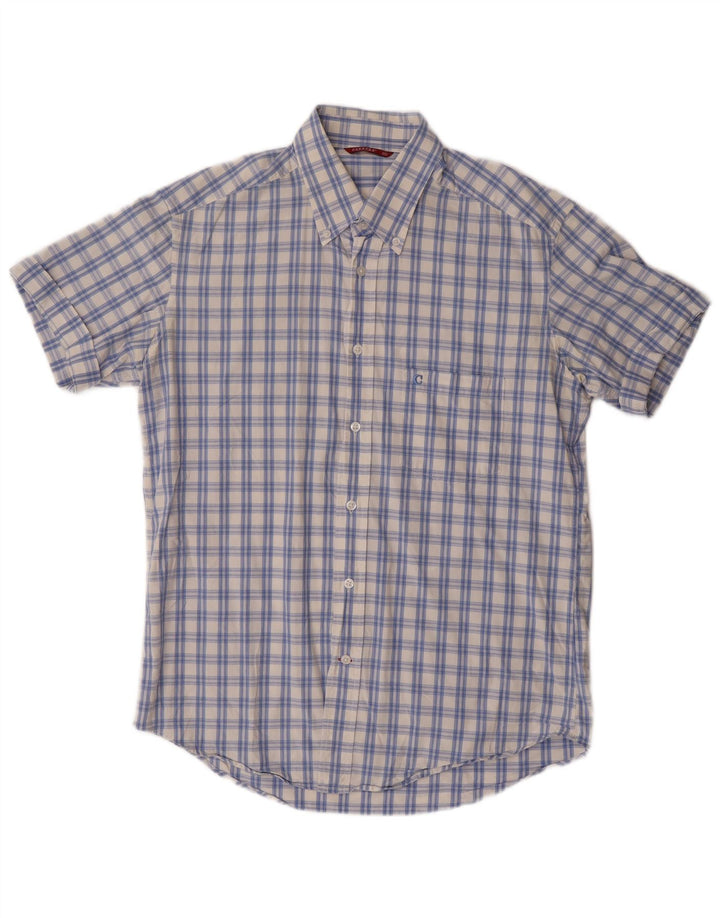 Carrera Chemise à Manches Courtes Homme Bleu Moyen Carreaux