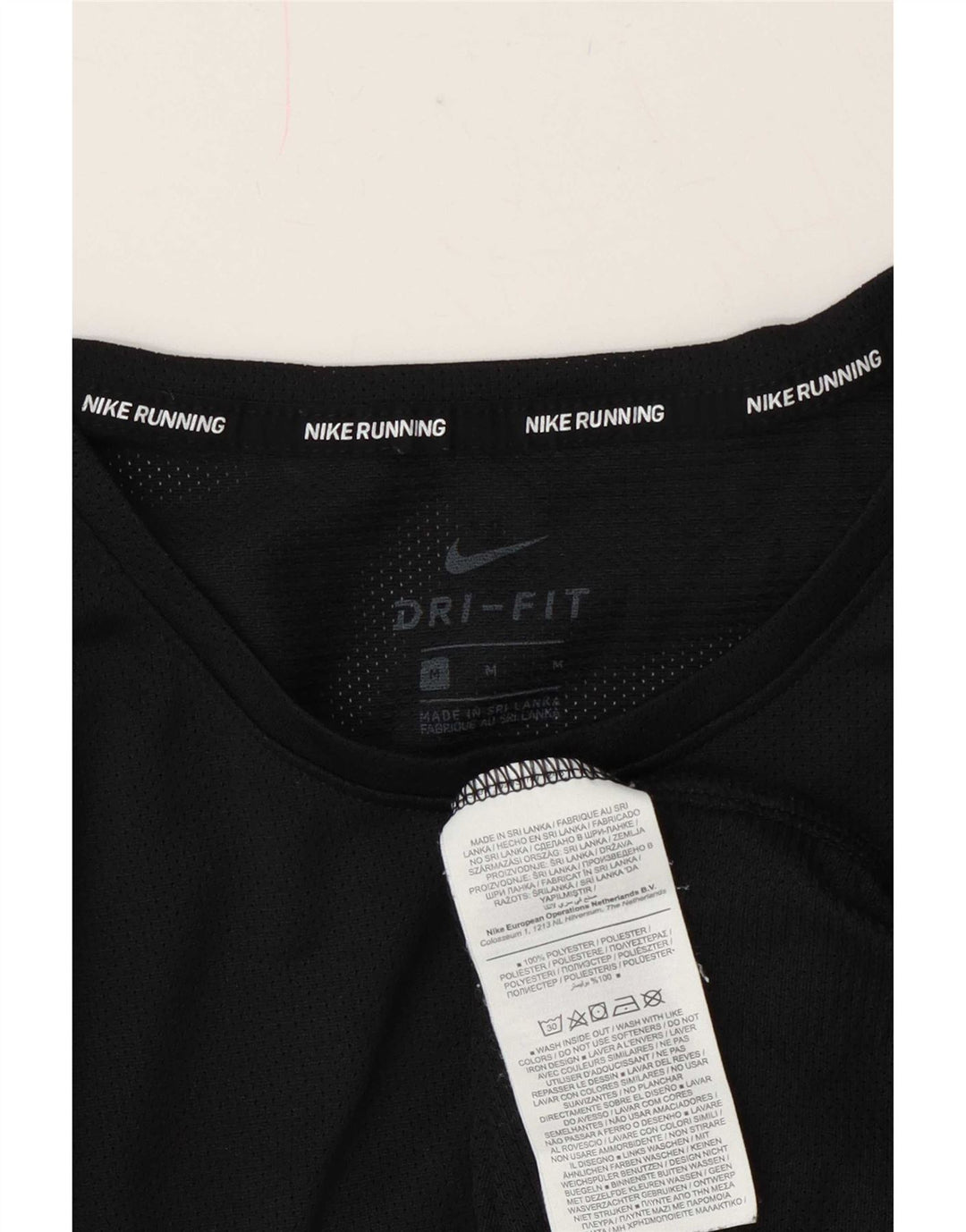 Nike Hommes Dri Fit See Through T-Shirt Top Noir Moyen Polyester