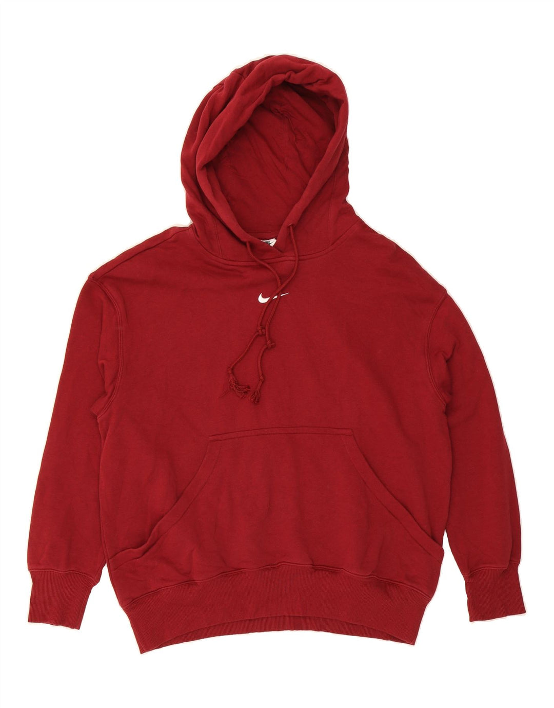 NIKE Mens Oversized Hoodie Jumper Small Burgundy Cotton Vintage Nike and Second-Hand Nike from Messina Hembry 