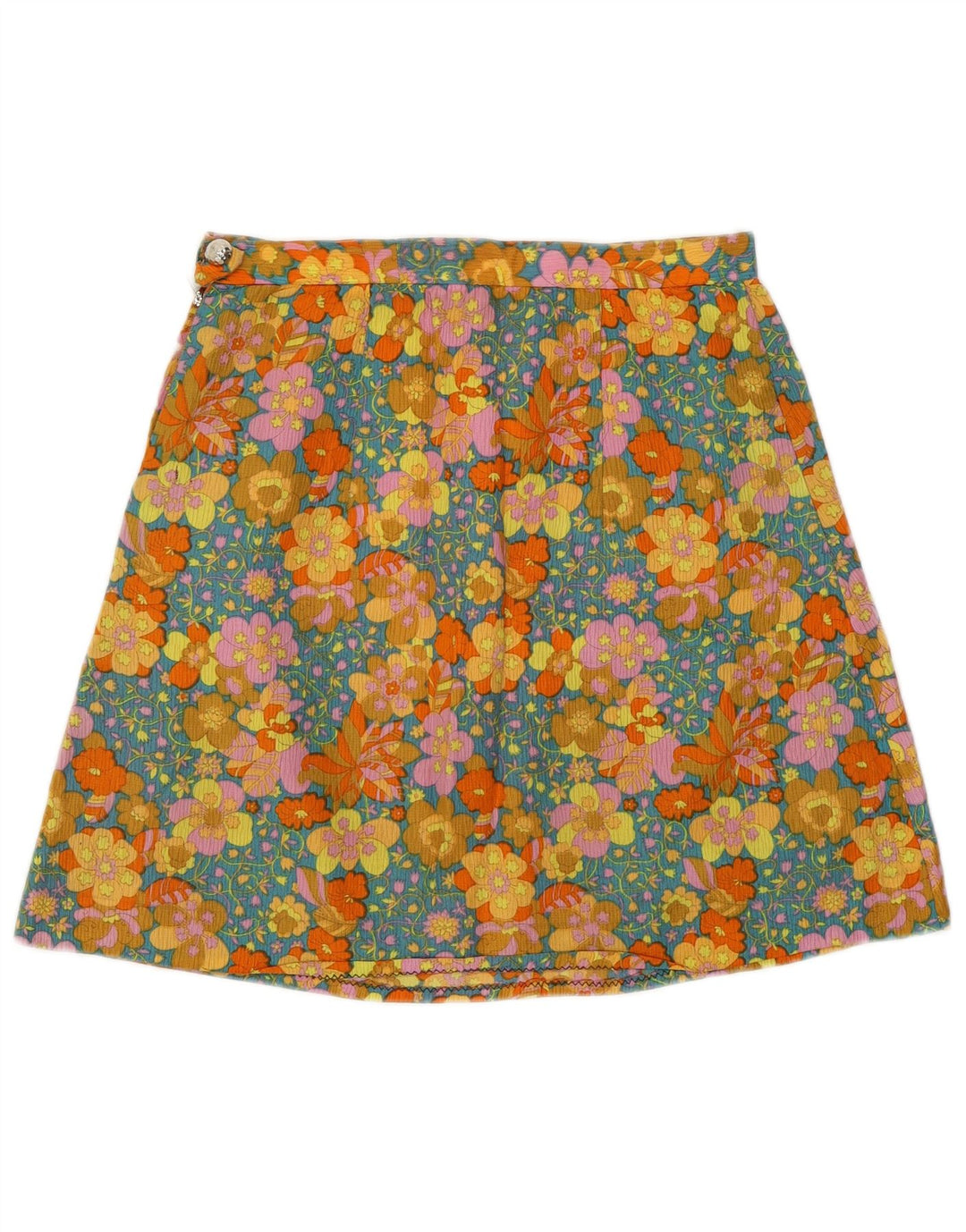 vintage Femme A-Line Jupe W26 Petit Vert Floral