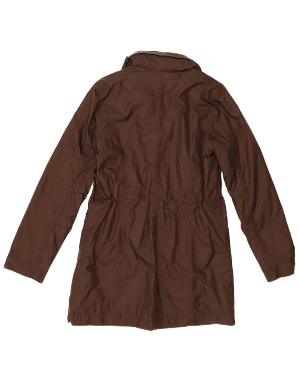 Aspesi Manteau coupe-vent à capuche coupe ample pour femme UK 6 XS Marron Polyamide