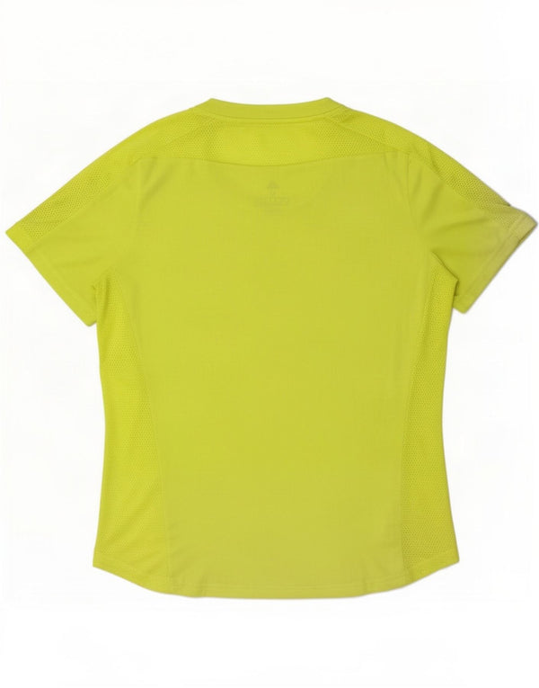 Adidas T-shirt de course pour femme UK 12/14 Jaune moyen
