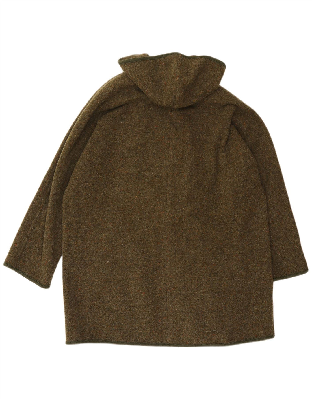 Merlet Pardessus Oversize À Capuche Femme IT 46 Large Laine Mouchetée Kaki