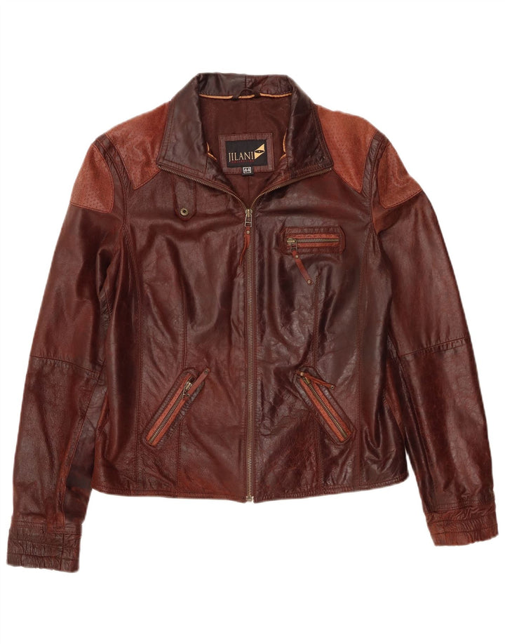 Veste en cuir femme Jilani IT 44 cuir bordeaux moyen