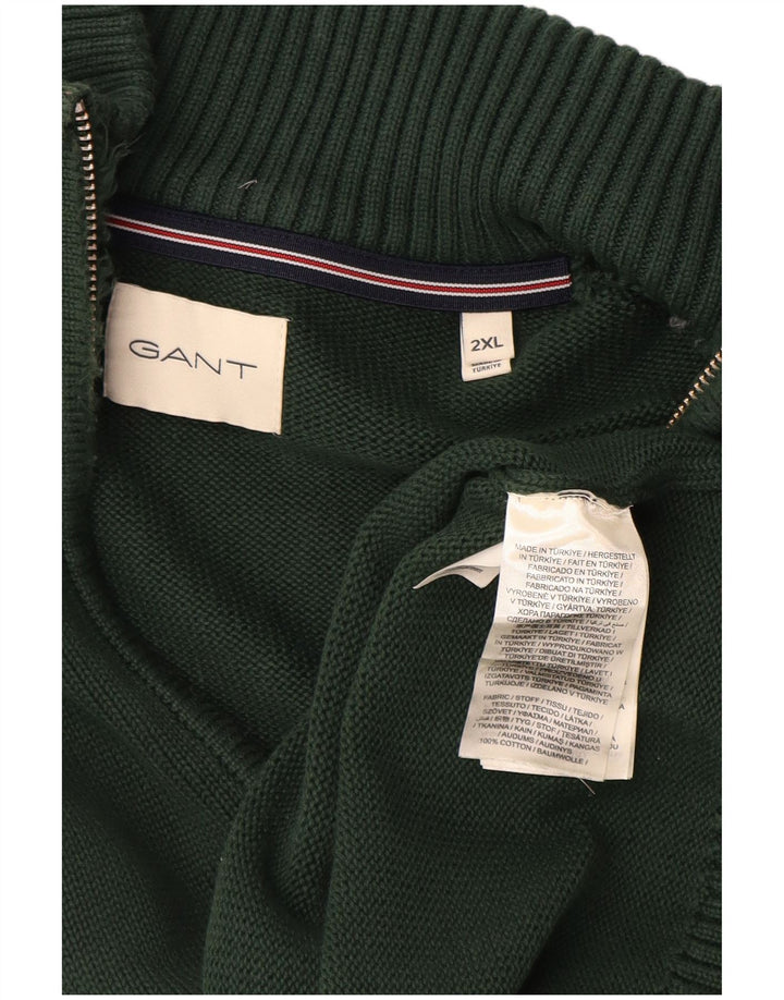 Gant Pull col zippé homme 2XL vert coton