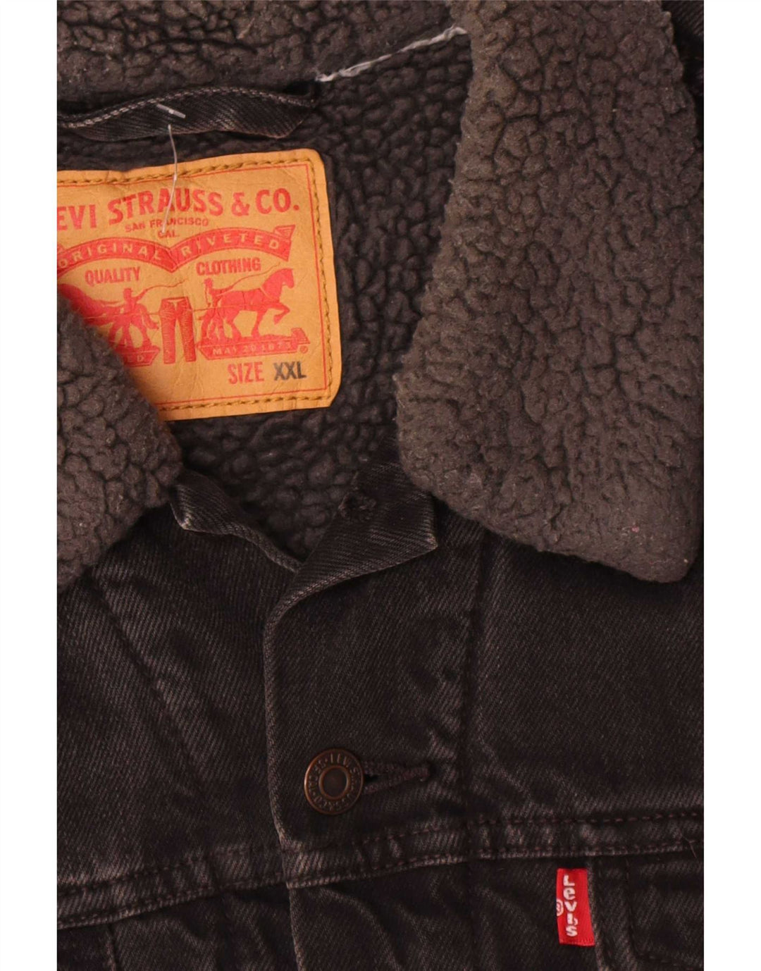 Levi's Veste Sherpa en Jean Homme UK 44 2XL Noir Coton