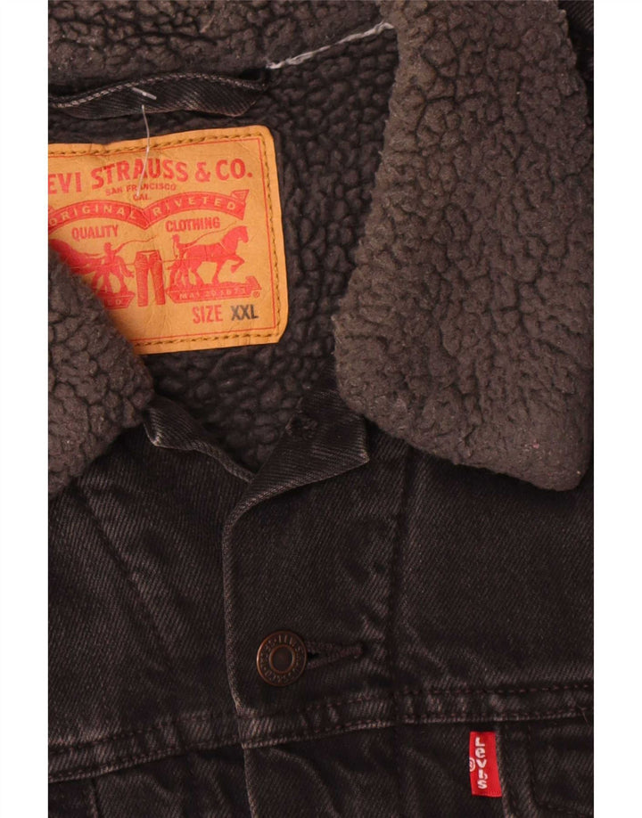 Levi's Veste Sherpa en Jean Homme UK 44 2XL Noir Coton