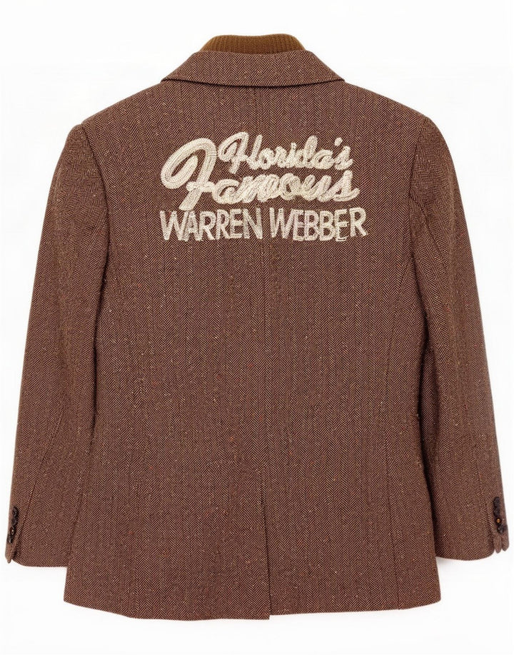 Warren Webber Veste blazer graphique à 2 boutons pour homme UK 38 Gris moyen moucheté