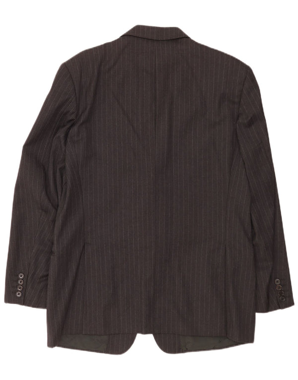 Trussardi Veste Blazer 3 Boutons Homme IT 52 XL Laine Vierge Grise à Fines Rayures