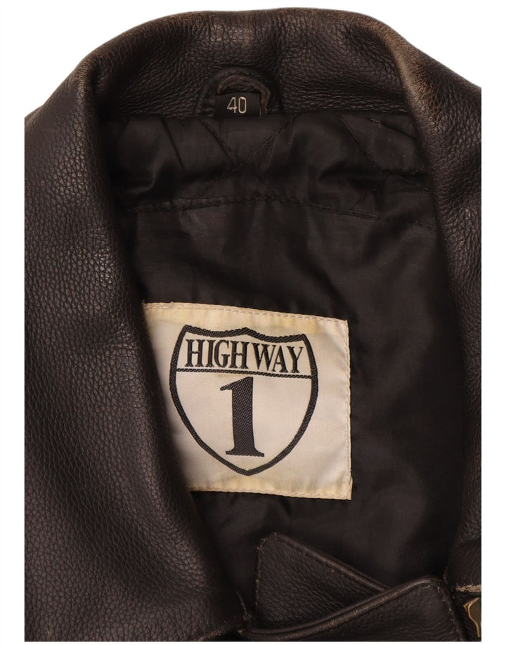 HIGHWAY 1 Veste de motard pour femme IT 40 Petit cuir noir