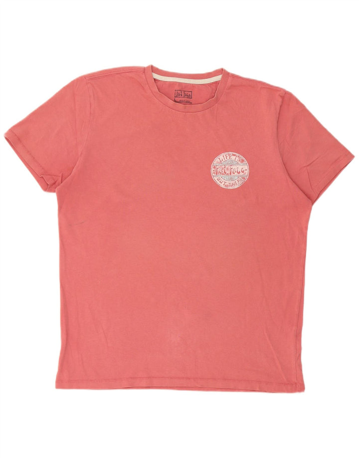 Fat Face T-Shirt Graphique Homme Grand Rose Coton