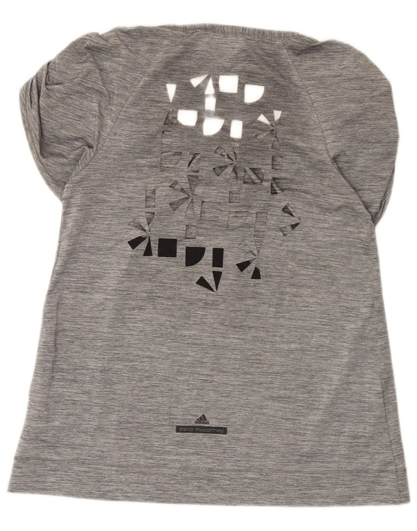 Adidas Femme Stella McCartney Graphic Tunique Top EU 36 Petit Gris Polyester