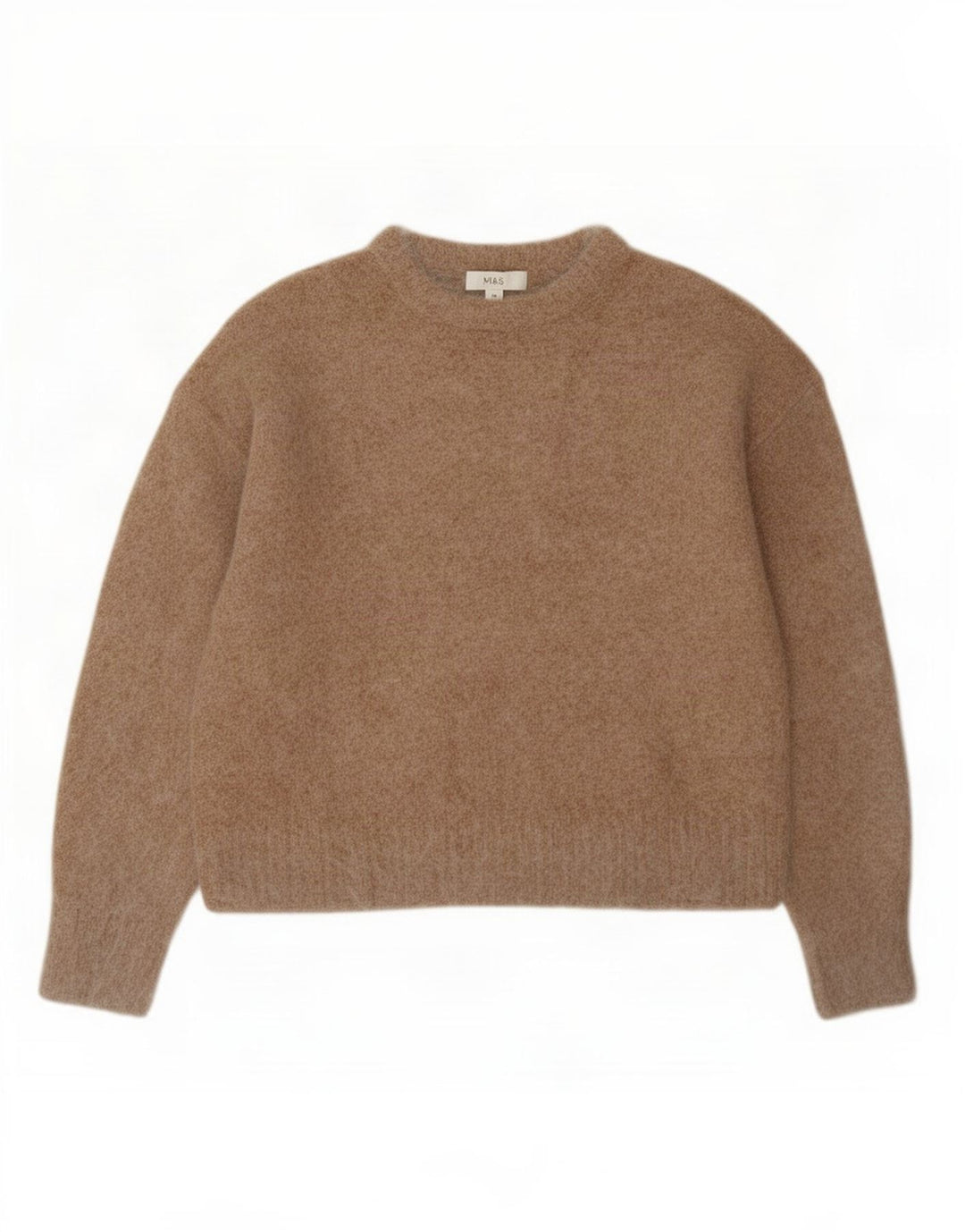 Marks & Spencer Pull à col rond pour femme UK 14 Laine beige moyen