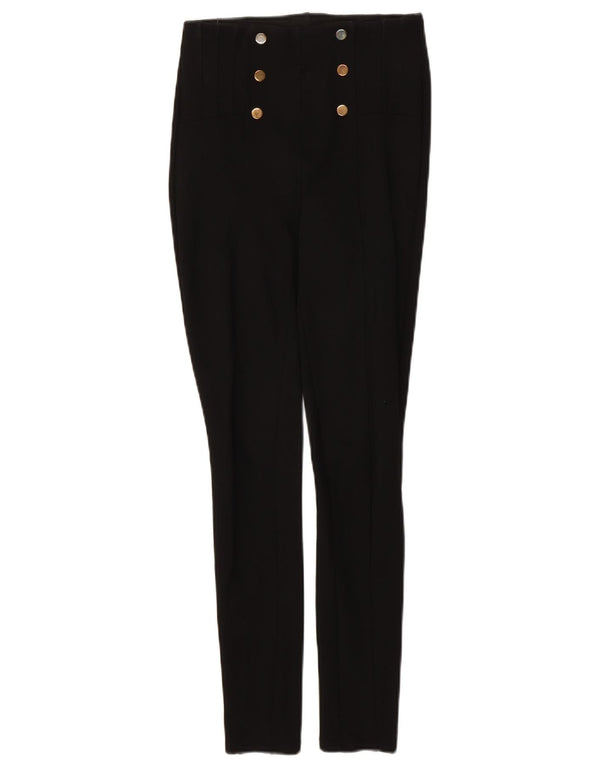 Zara Pantalon décontracté taille haute skinny pour femme XS W24 L27 Noir