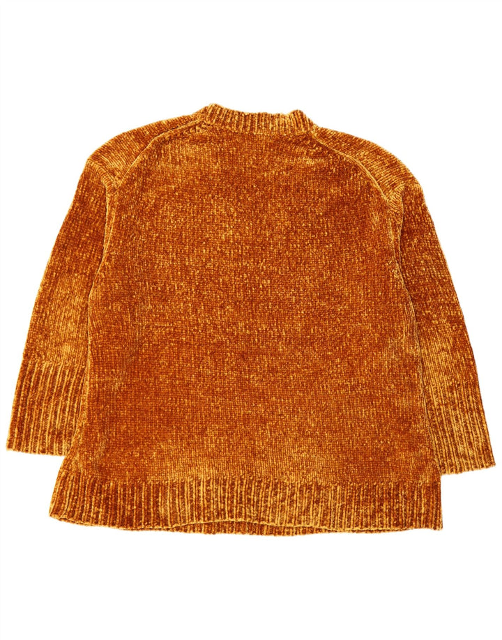 ZARA Pull surdimensionné à col en V pour femme UK 14 Élastomère marron moyen