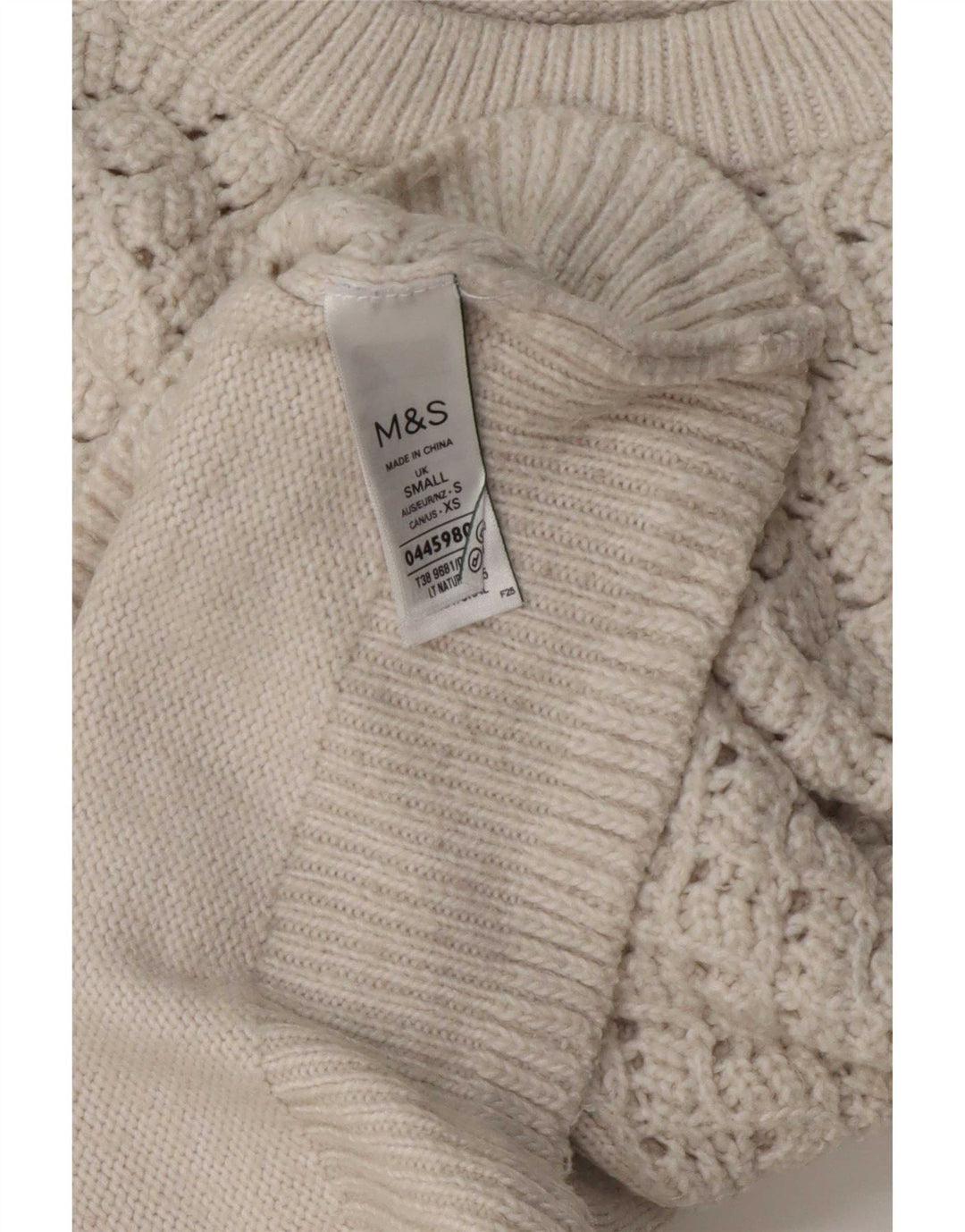 Marks & Spencer Pull surdimensionné à col rond pour femme UK 10 Petit Blanc
