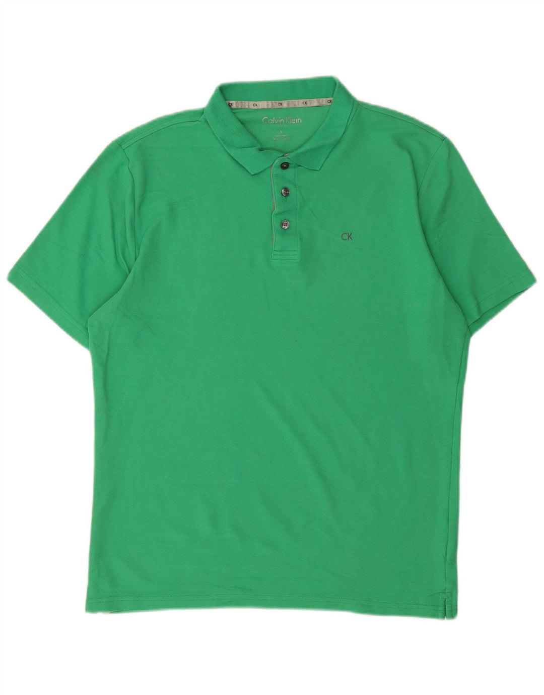 CALVIN KLEIN Polo Homme Large Vert Coton
