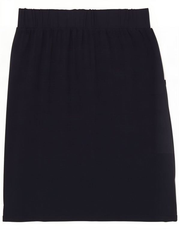 Marks & Spencer Womens Straight Skirt UK 10 Small W28 Navy Blue Viscose