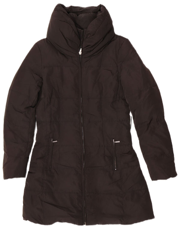 Zara Manteau rembourré pour femme UK 44 Medium Noir Polyester