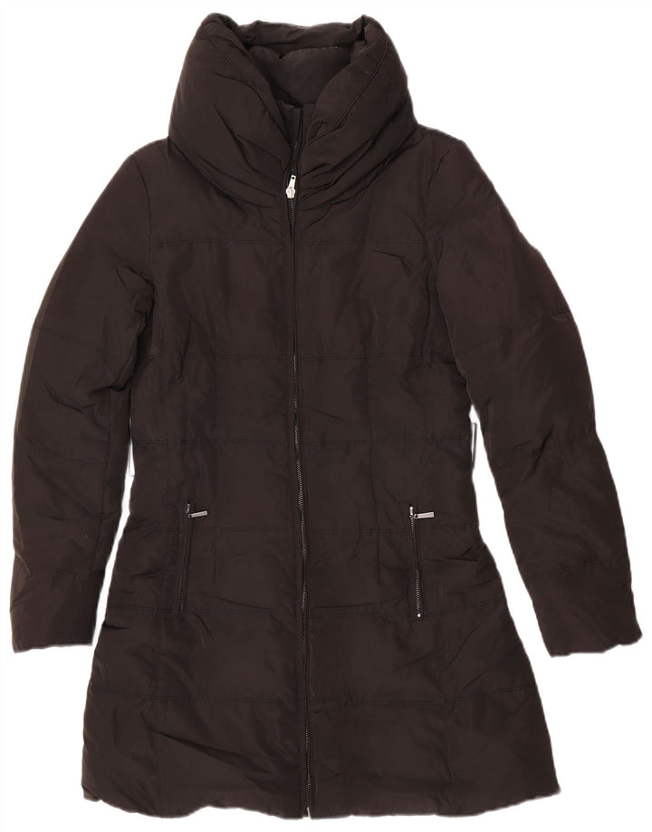 Zara Manteau rembourré pour femme UK 44 Medium Noir Polyester
