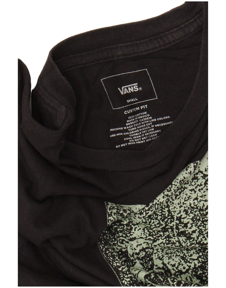 VANS T-shirt graphique pour hommes, coupe personnalisée, petit, en coton noir
