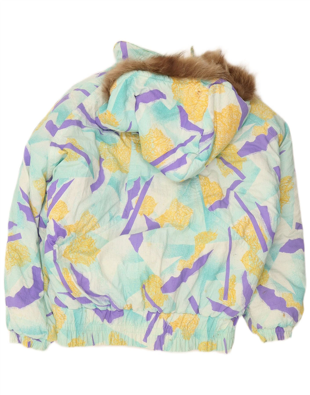 MARILENA Veste de ski à capuche femme US 10 Large Multicolore Géométrique Rétro