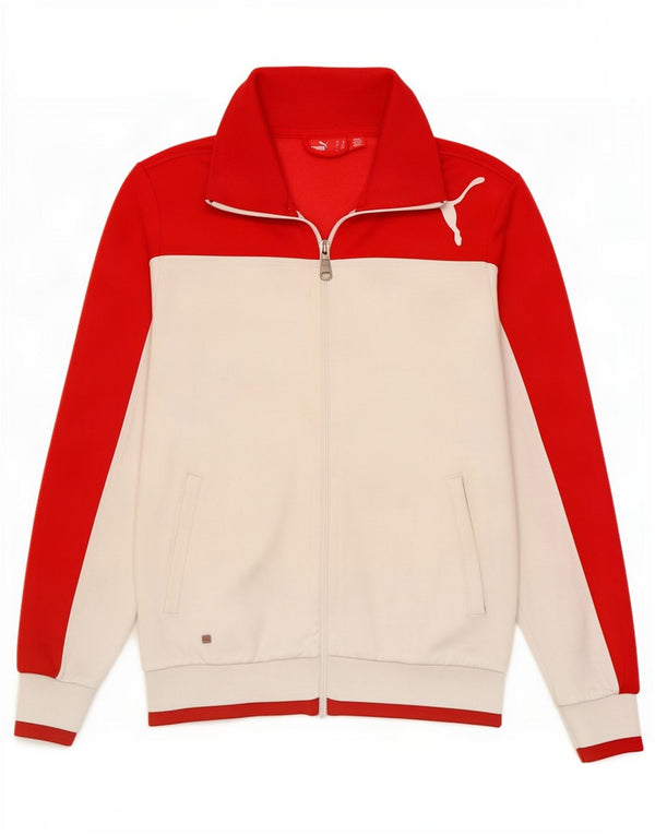 Puma Veste de survêtement pour homme XS Blanc Colorblock Polyester