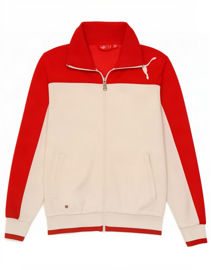 Puma Veste de survêtement pour homme XS Blanc Colorblock Polyester