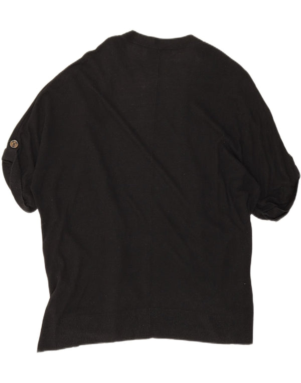 Marks & Spencer Haut cardigan ouvert à manches courtes pour femme UK 16 Large Noir